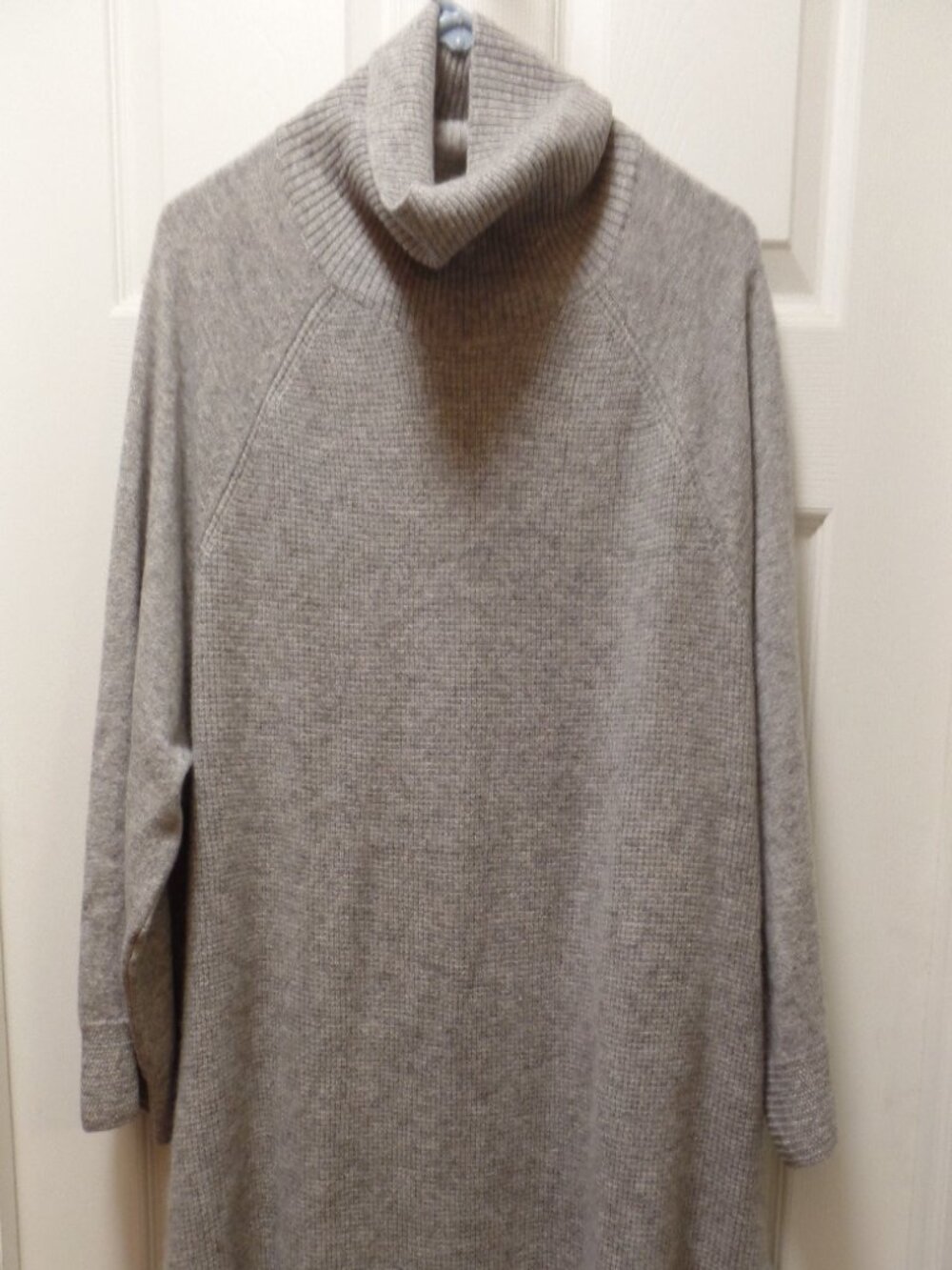 EUC! XL 18 20 GRAY Soft by NAADAM 100% Cashmere Waffle Stitch Turtleneck Sweater